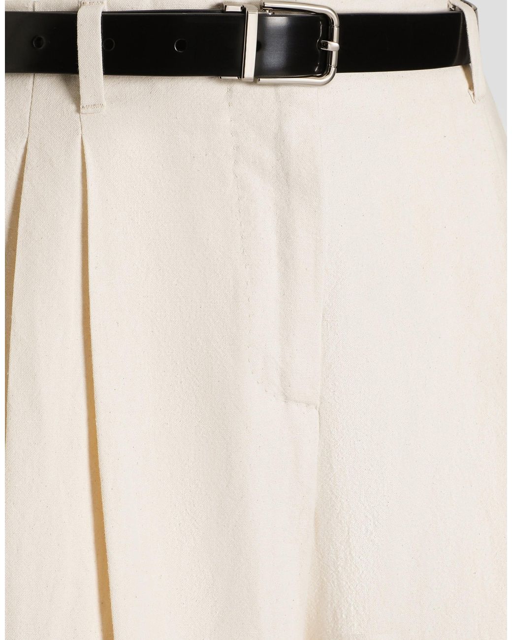Dolce & Gabbana White Rustic Cotton And Linen Canvas Trousers