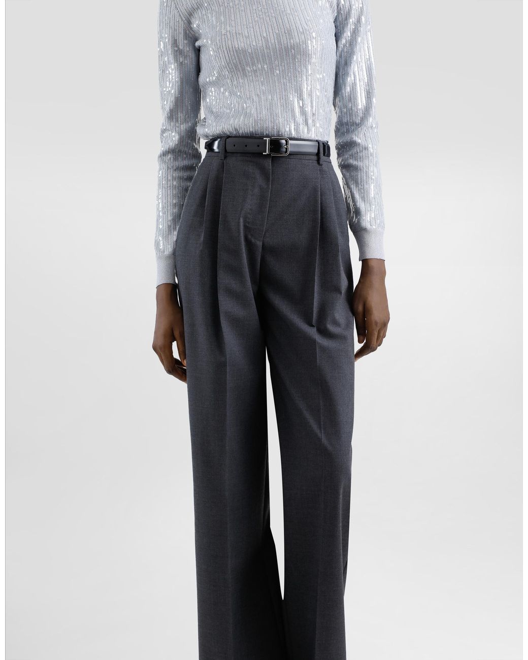 Dolce & Gabbana Blue Wool Fabric Pants