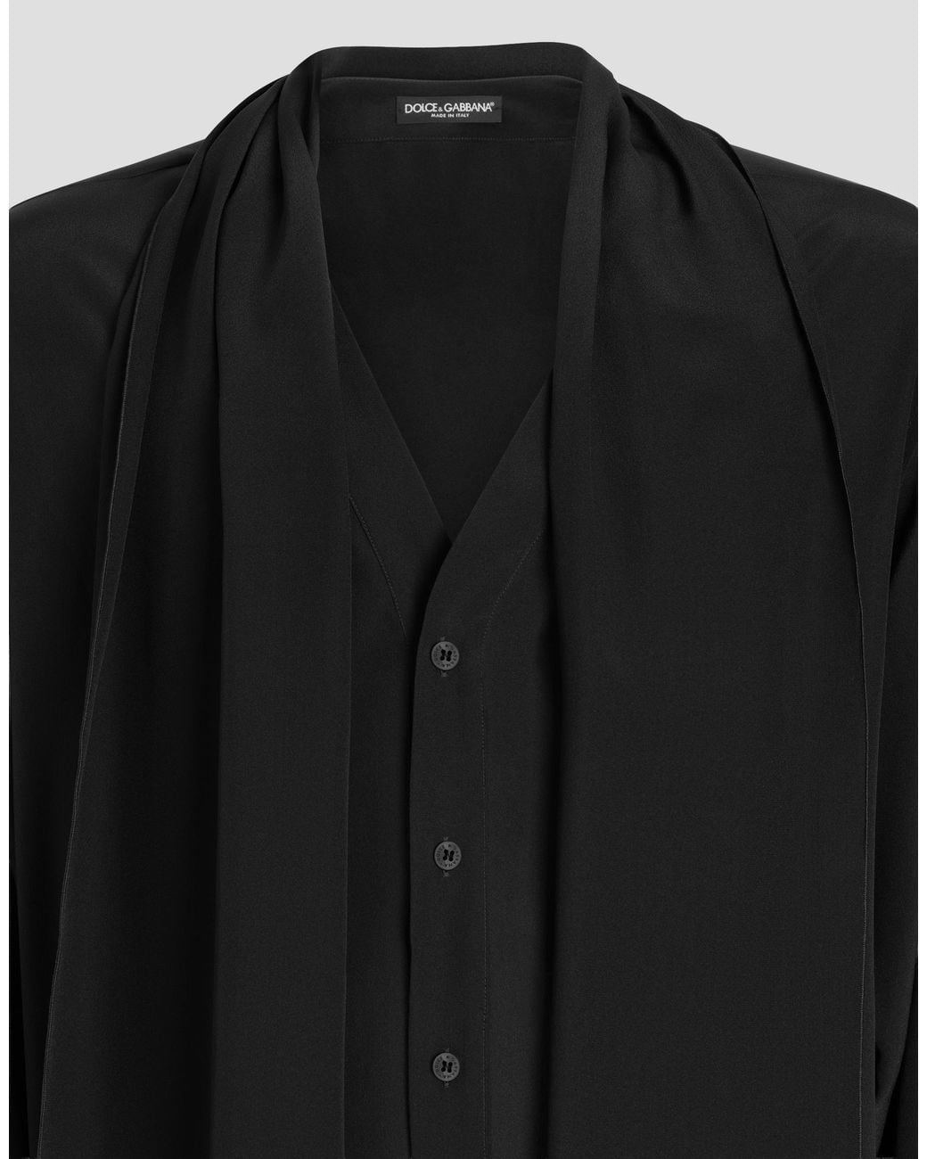Dolce & Gabbana Black Crêpe De Chine Shirt for men