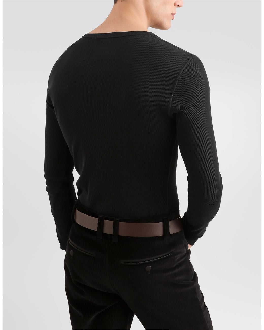 Dolce & Gabbana Black Serafino T-Shirt for men