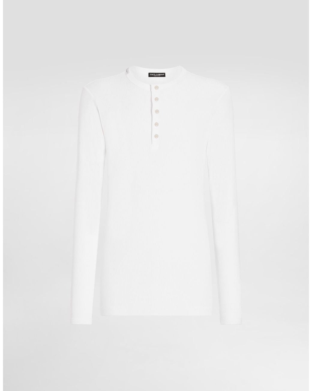 Dolce & Gabbana White Serafino M/L for men