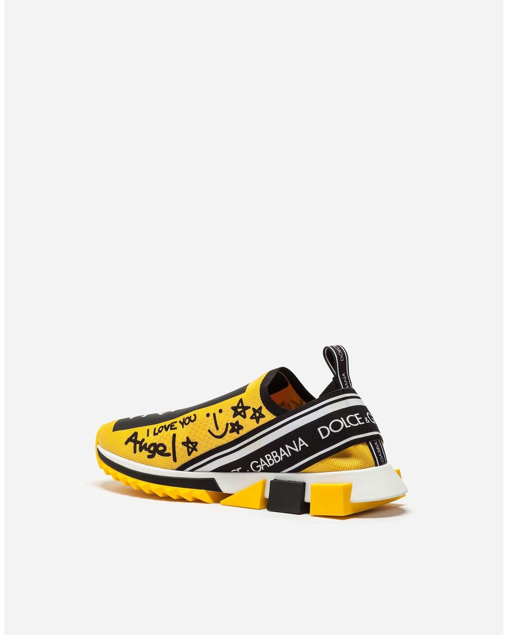 Dolce & Gabbana Sneakers In Sorrento Graffiti Print in Yellow for Men | Lyst