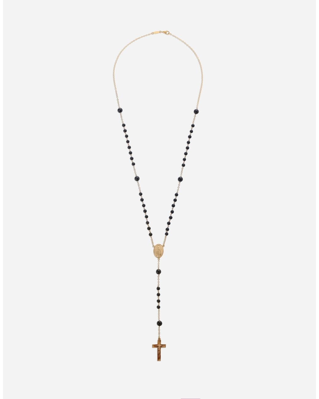 Dolce & Gabbana Metallic Sicily Rosary Necklace 18-Carat And Jades for men
