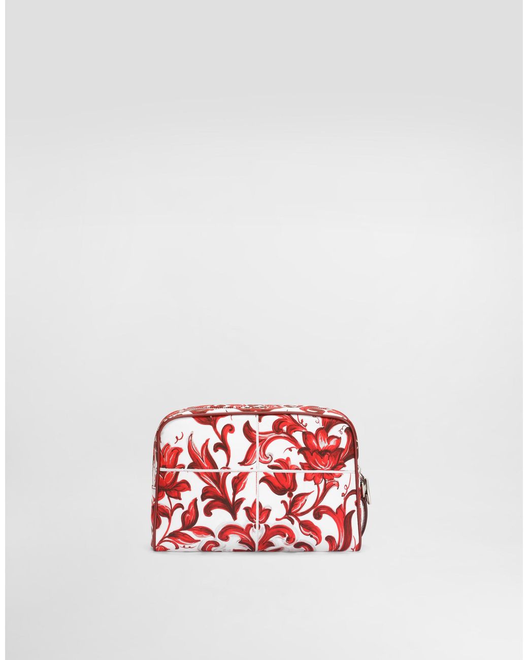 Dolce & Gabbana Red Majolica-Print Essenza Poplin Handbag for men