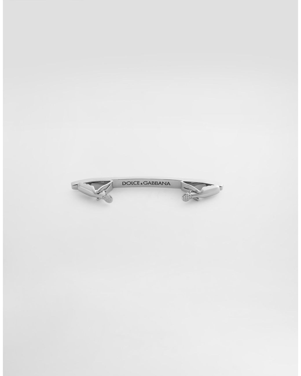 Dolce & Gabbana White Collar Pin With Logo for men