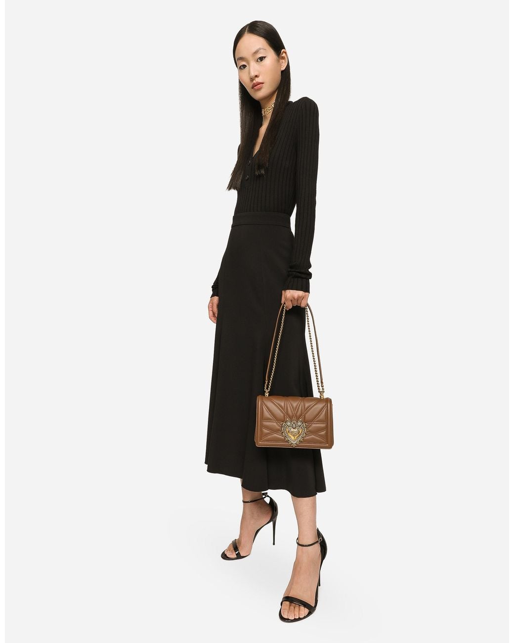 Dolce & Gabbana Brown Medium Devotion Shoulder Bag