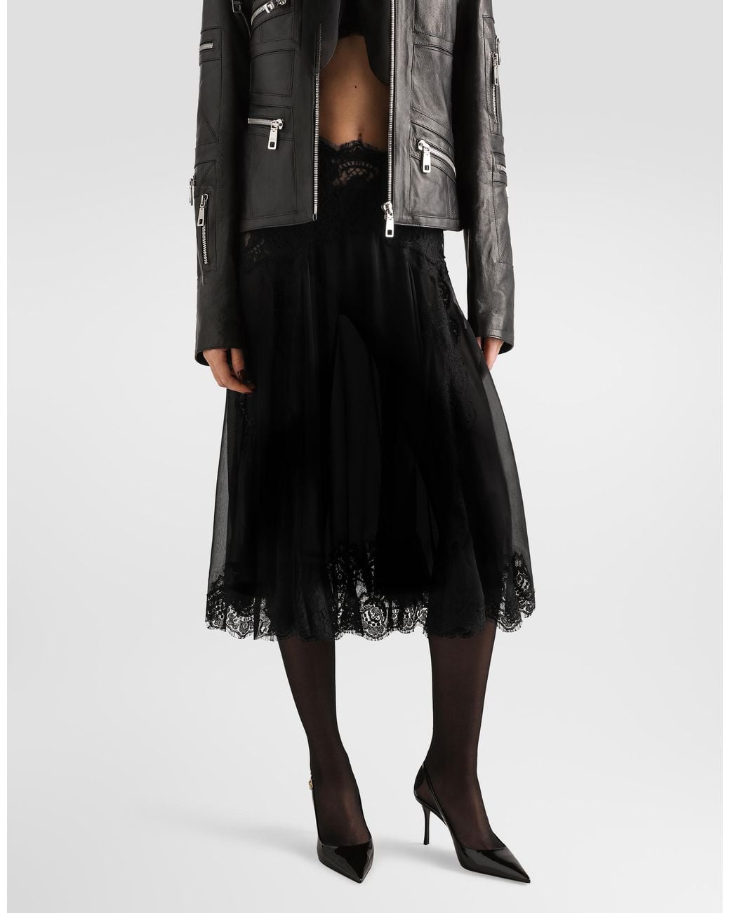 Dolce & Gabbana Black Chiffon Skirt