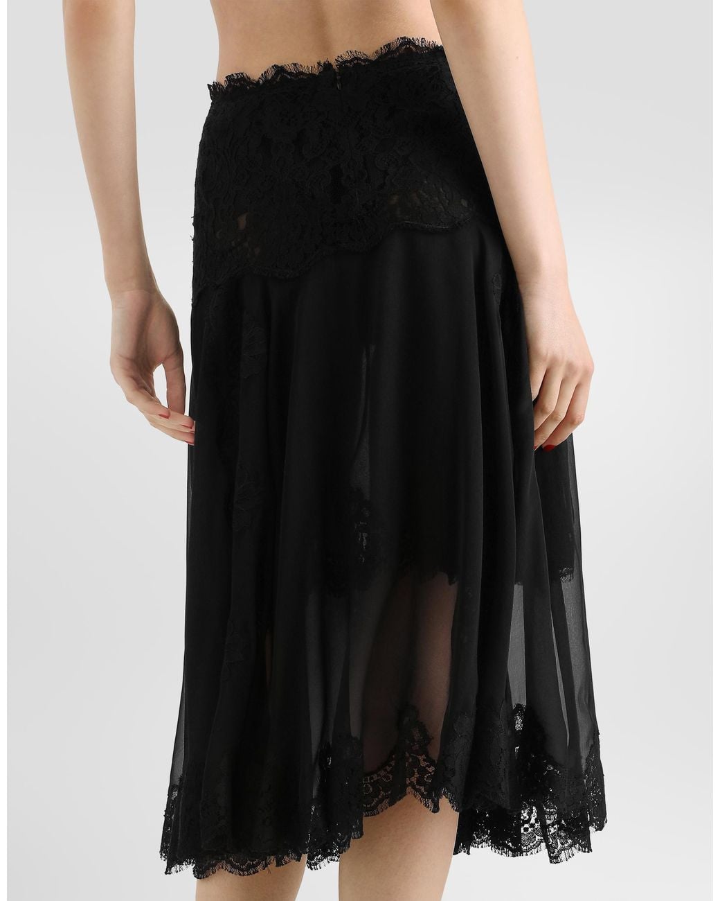 Dolce & Gabbana Black Chiffon Skirt