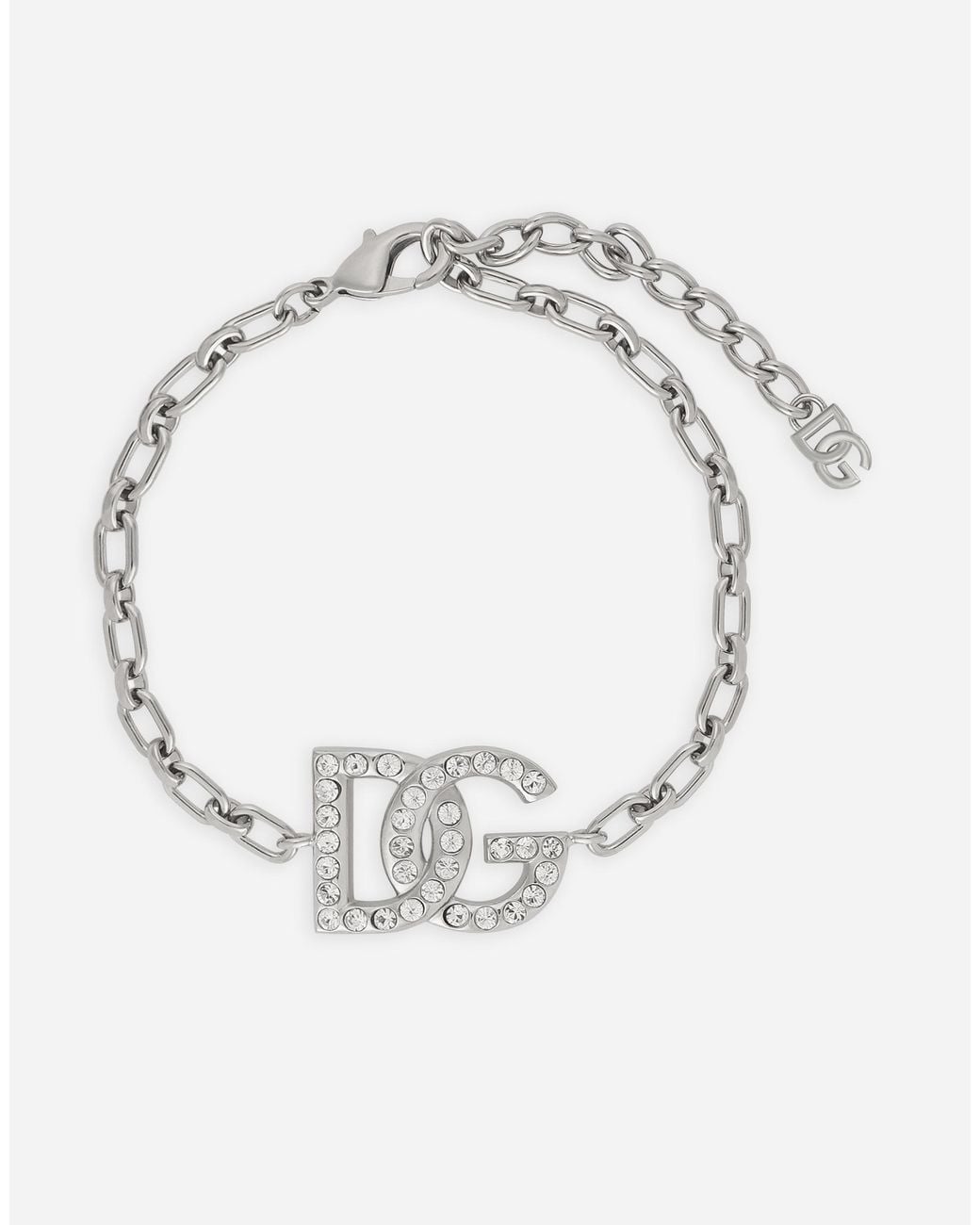 Dolce & Gabbana Metallic Link Bracelet With Dg Logo for men