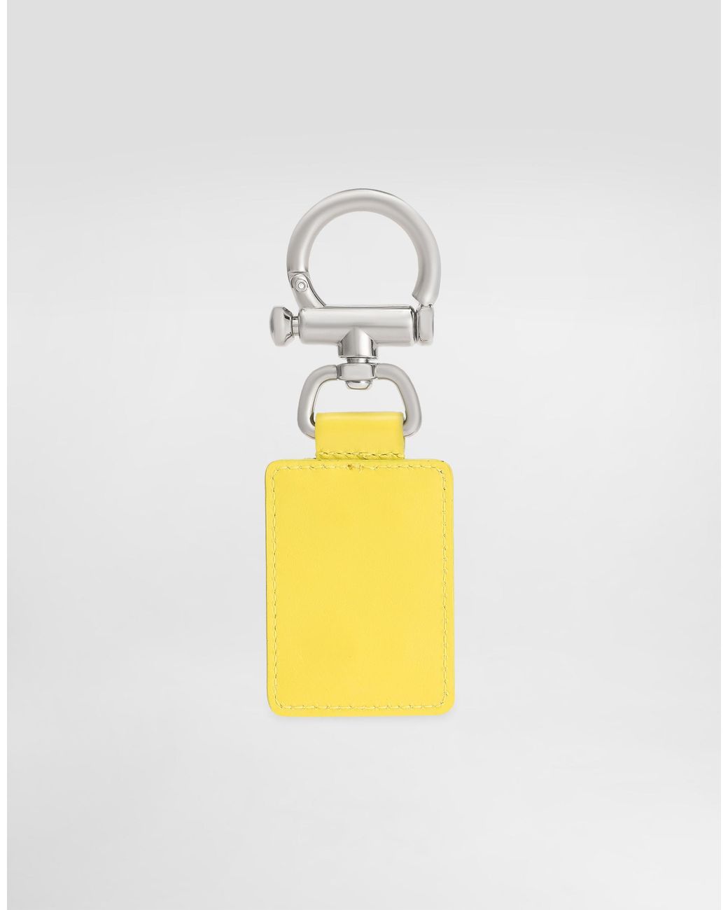 Dolce & Gabbana White Smooth Calfskin Keyring for men