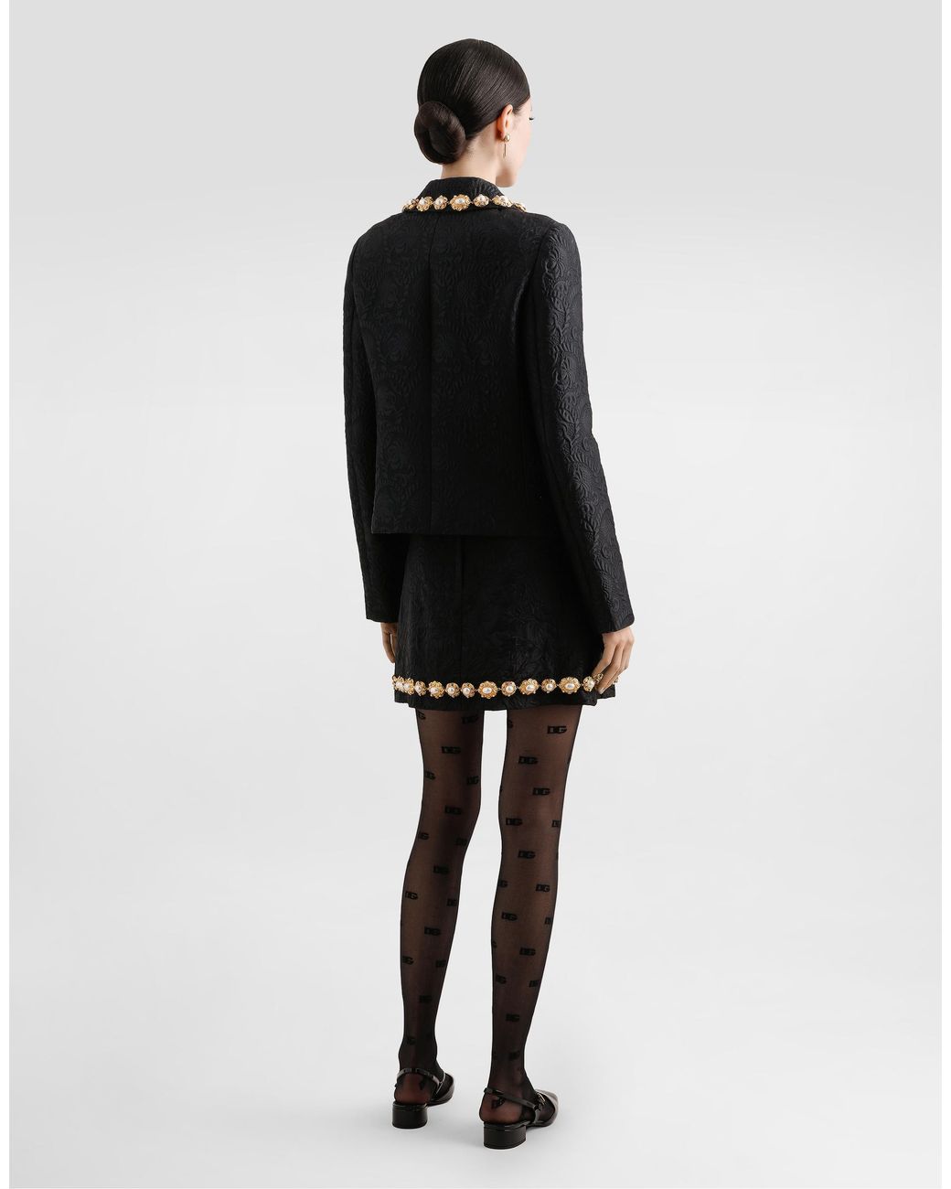 Dolce & Gabbana Black Brocade Miniskirt