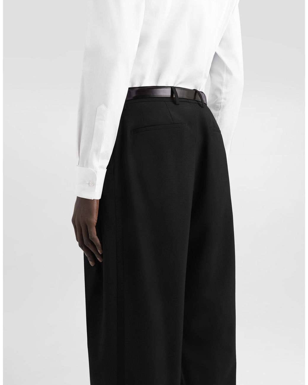 Dolce & Gabbana Black Wool Trousers for men