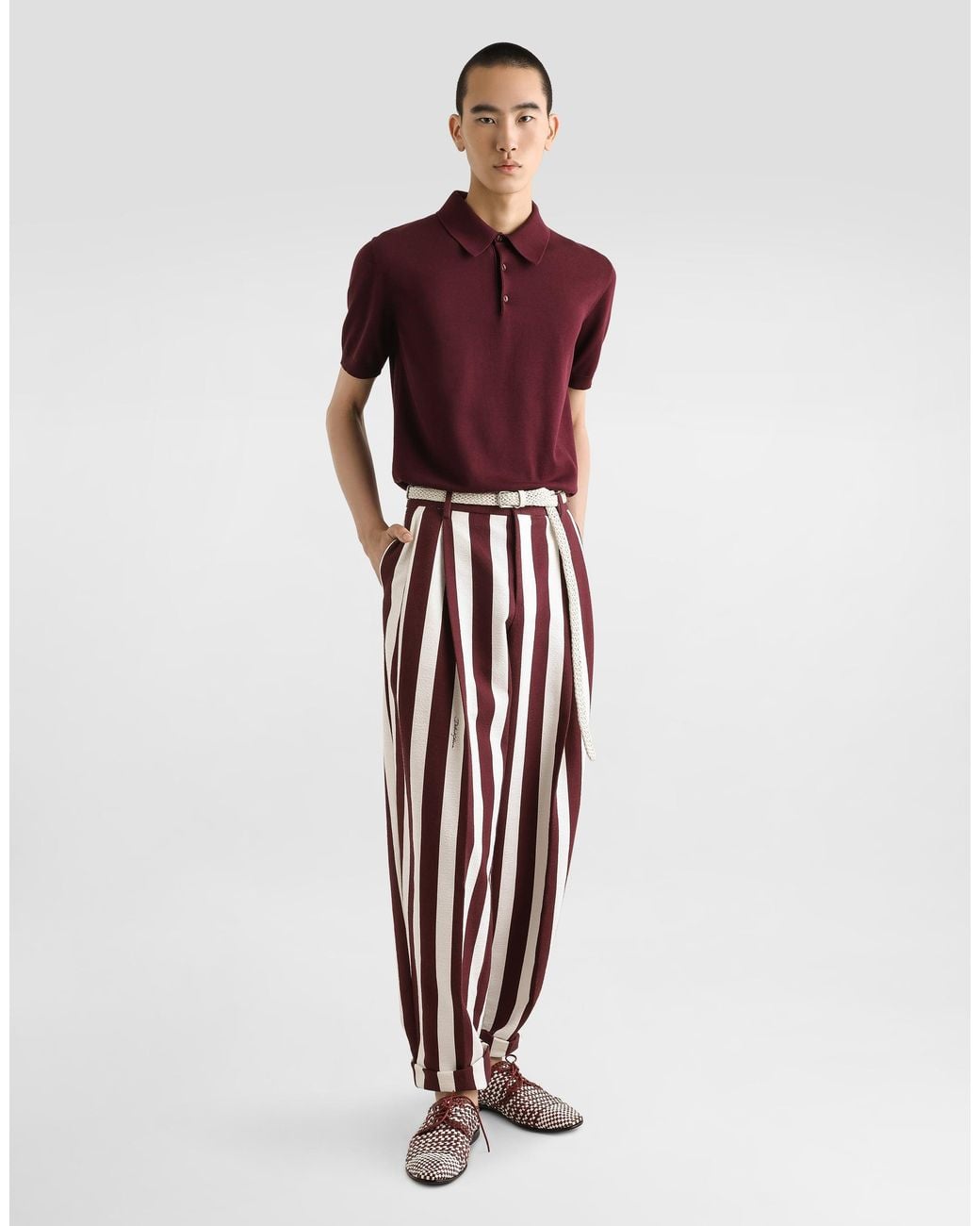 Dolce & Gabbana Red Short-Sleeved Cotton Polo-Shirt for men