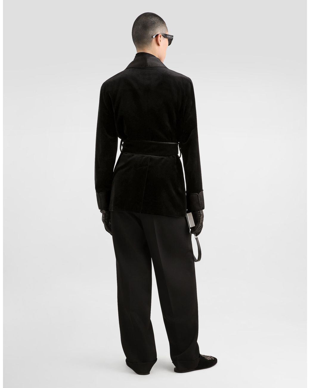 Dolce & Gabbana Black Velvet Sicilia Light Jacket for men