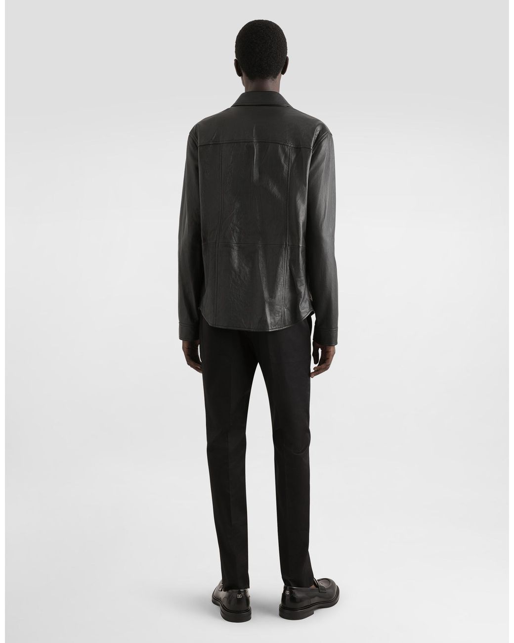 Dolce & Gabbana Black Leather Shirt for men