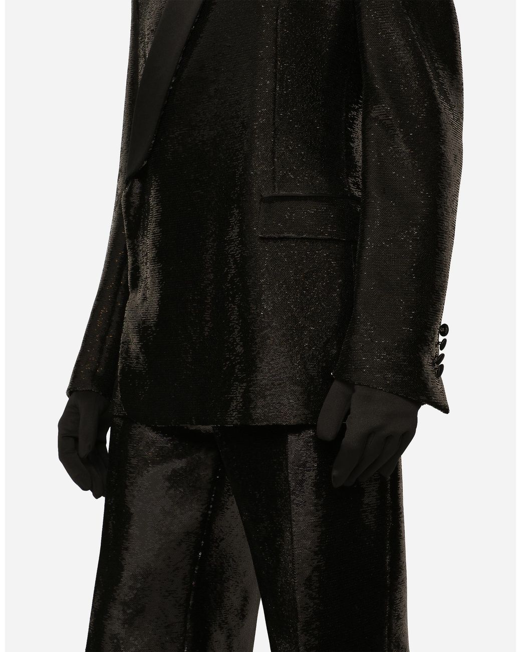 Giacca Sicilia Tuxedo Doppiopetto di Dolce & Gabbana in Black da Uomo