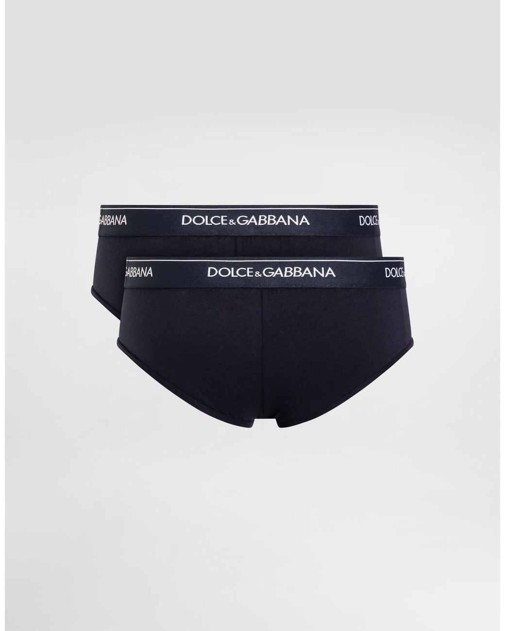 Dolce & Gabbana Blue Stretch Cotton Brando Briefs Two-Pack for men
