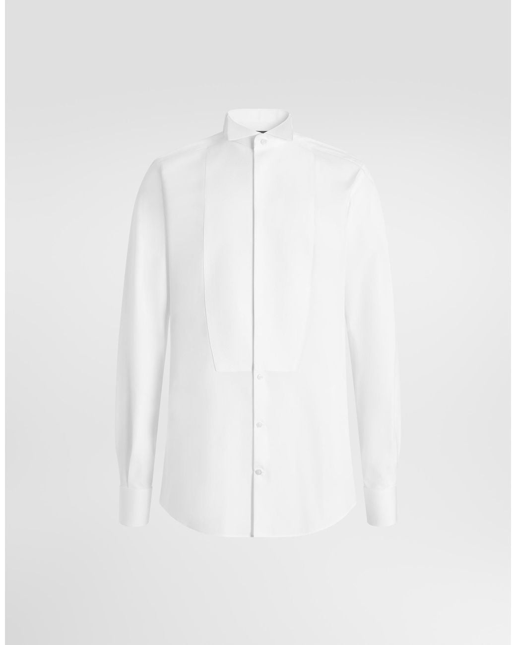 Dolce & Gabbana White Tuxedo Cotton Shirt for men