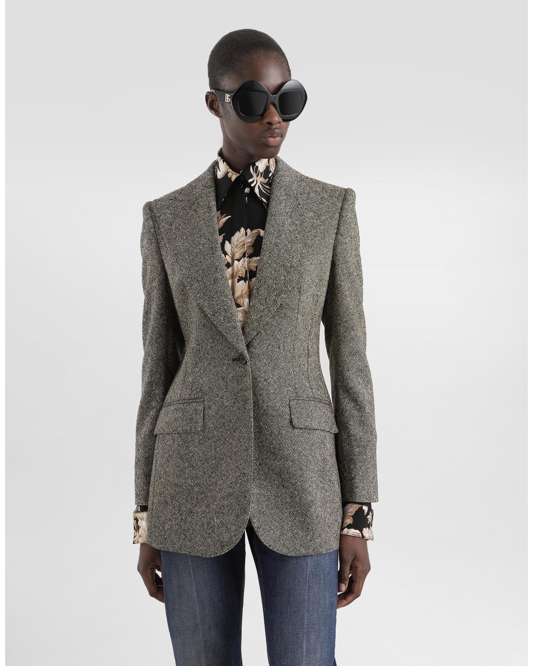 Dolce & Gabbana Gray Single-Breasted Jacket