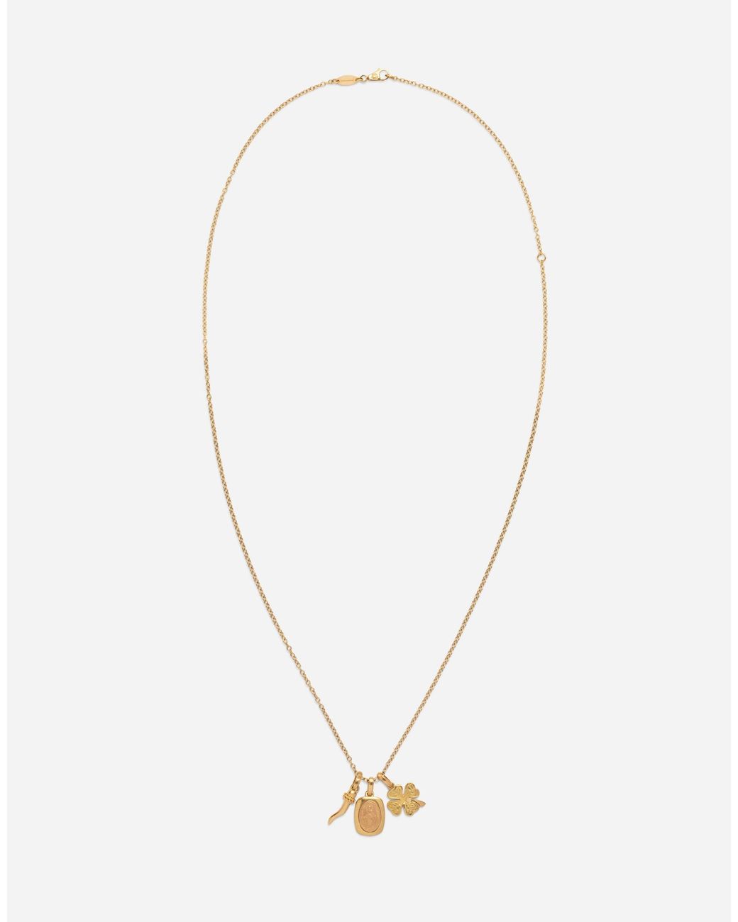 Dolce & Gabbana White Good Luck Necklace 18 Carat And for men