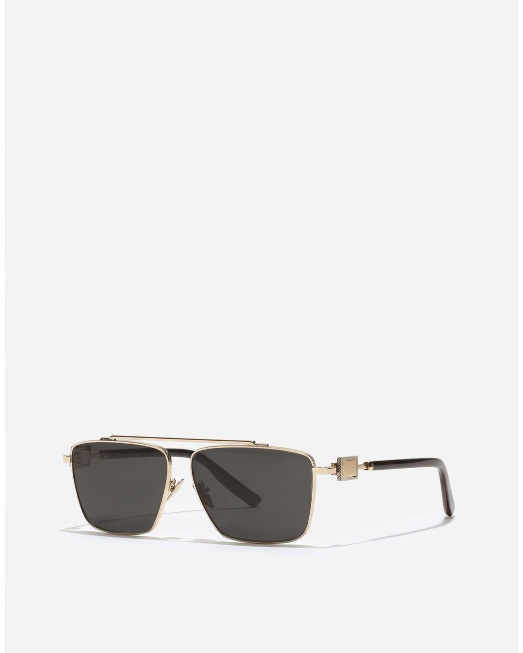 Dolce & Gabbana Gray Metal Plaque Sunglasses