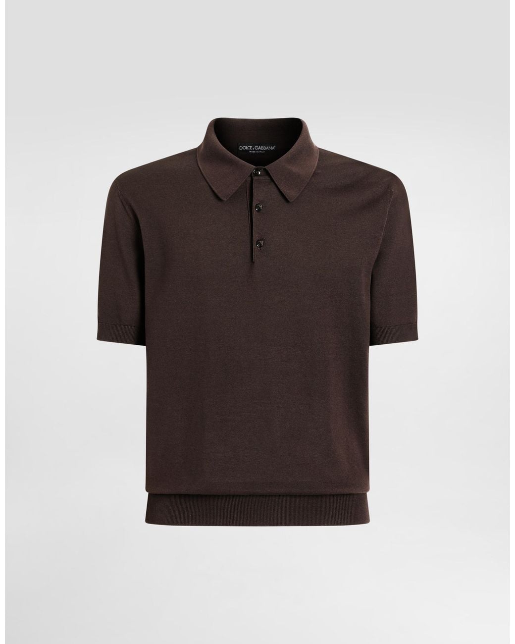 Dolce & Gabbana Brown Short-Sleeved Cotton Polo-Shirt for men