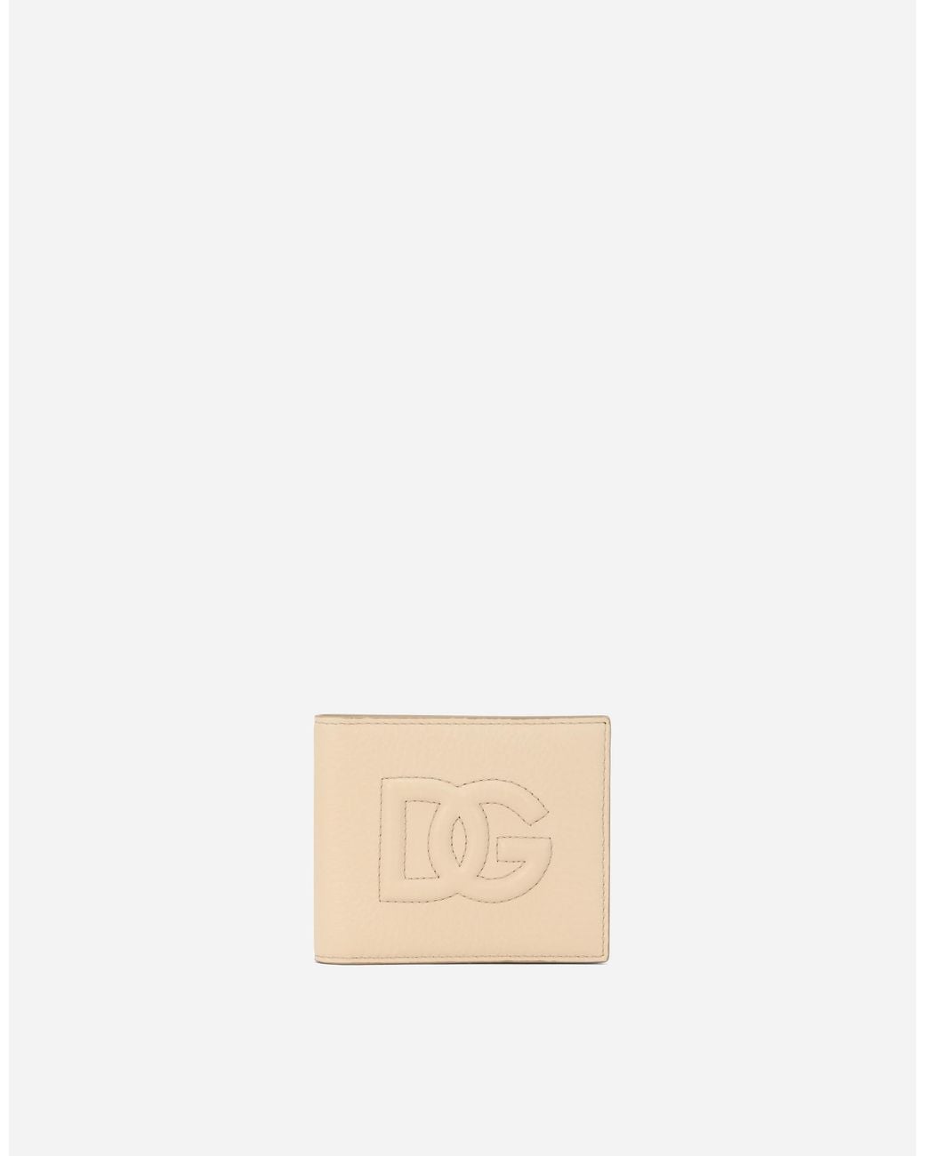 Dolce & Gabbana Natural Embossed-Logo Bi-Fold Wallet for men