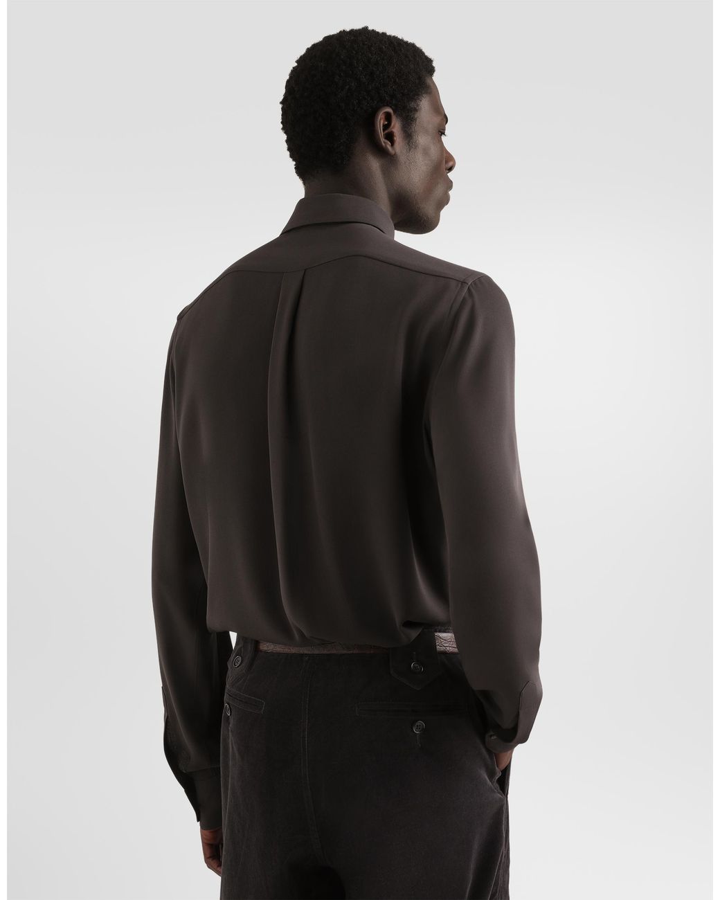 Dolce & Gabbana Black Crêpe De Chine Shirt for men