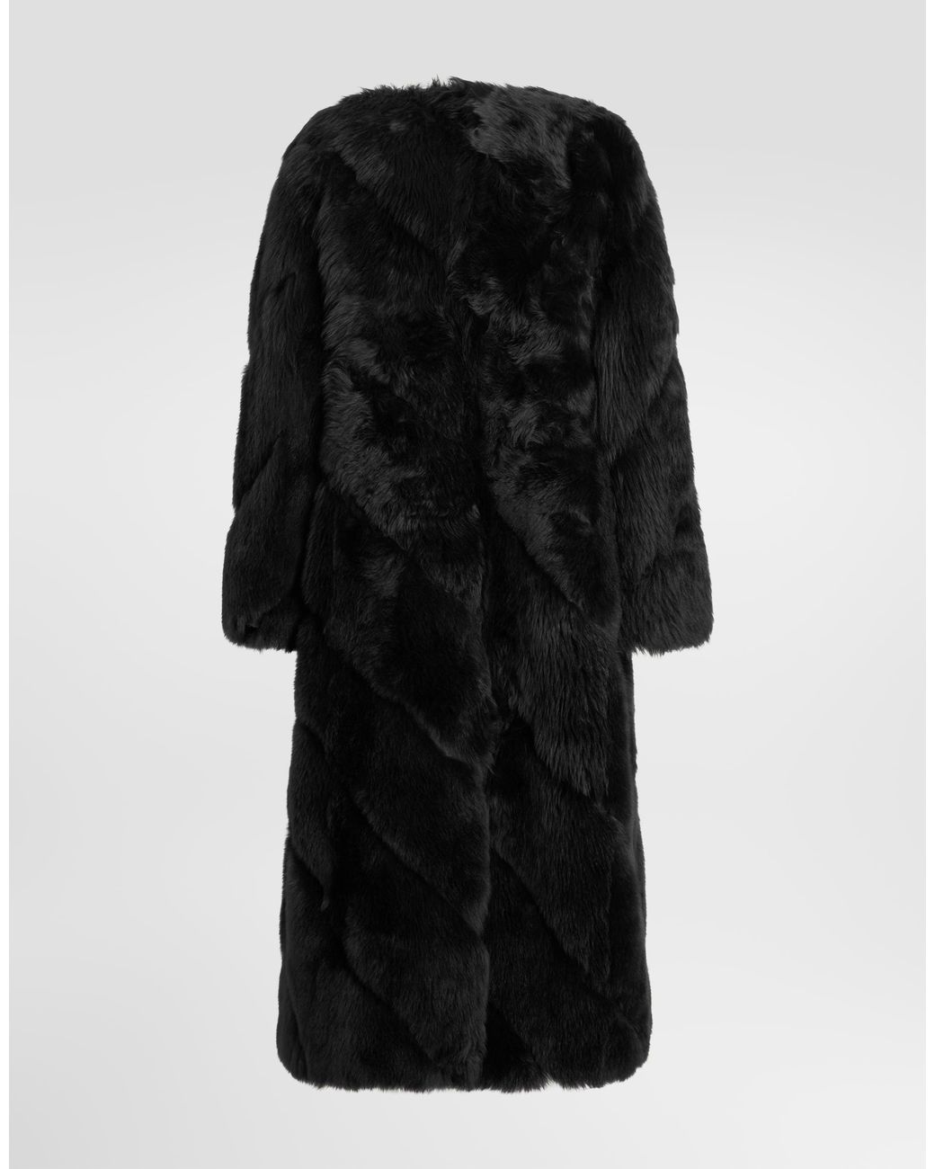 Dolce & Gabbana Black Shearling Coat