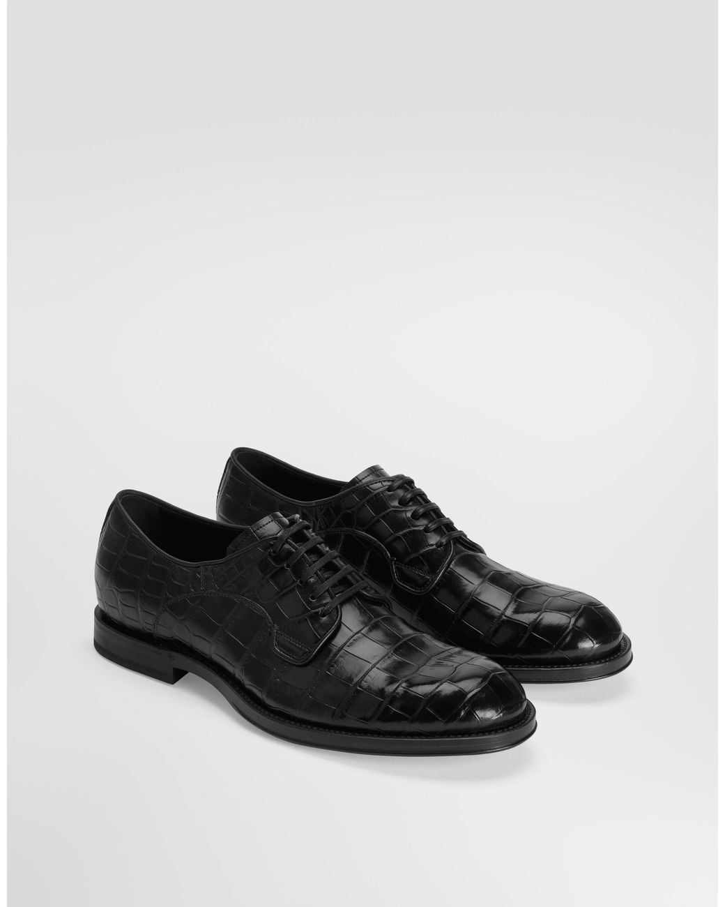 Dolce & Gabbana White Alligator Derby Shoes for men