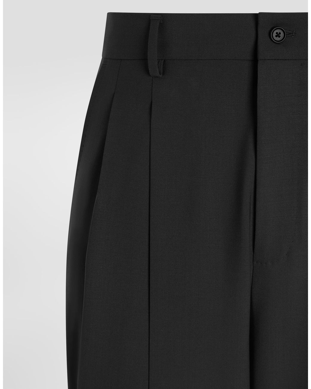 Dolce & Gabbana Black Virgin Wool Trousers� for men