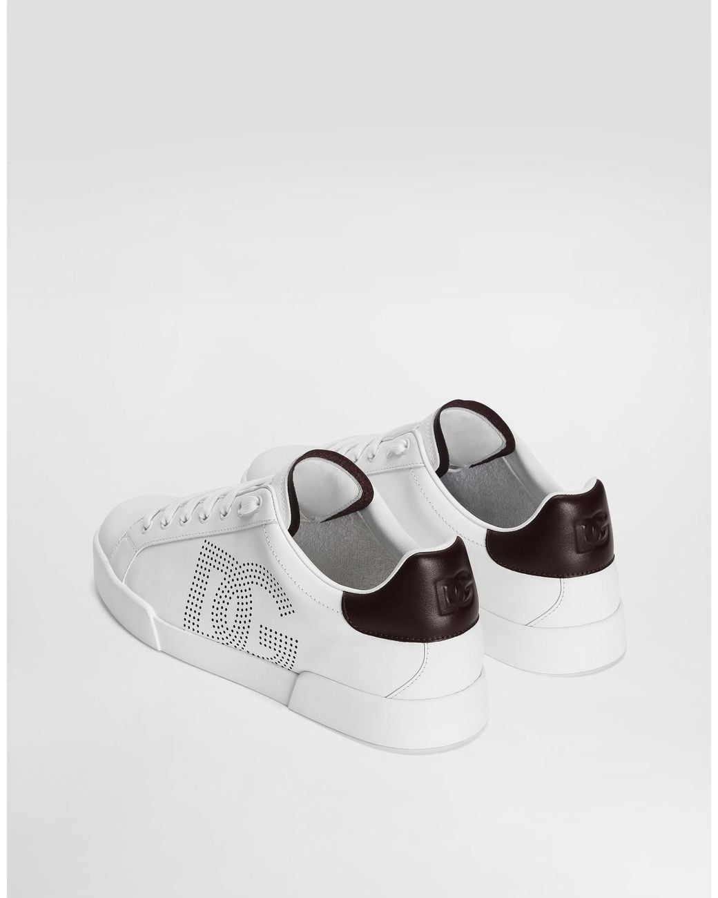 Dolce & Gabbana White Leather Portofino Sneakers for men