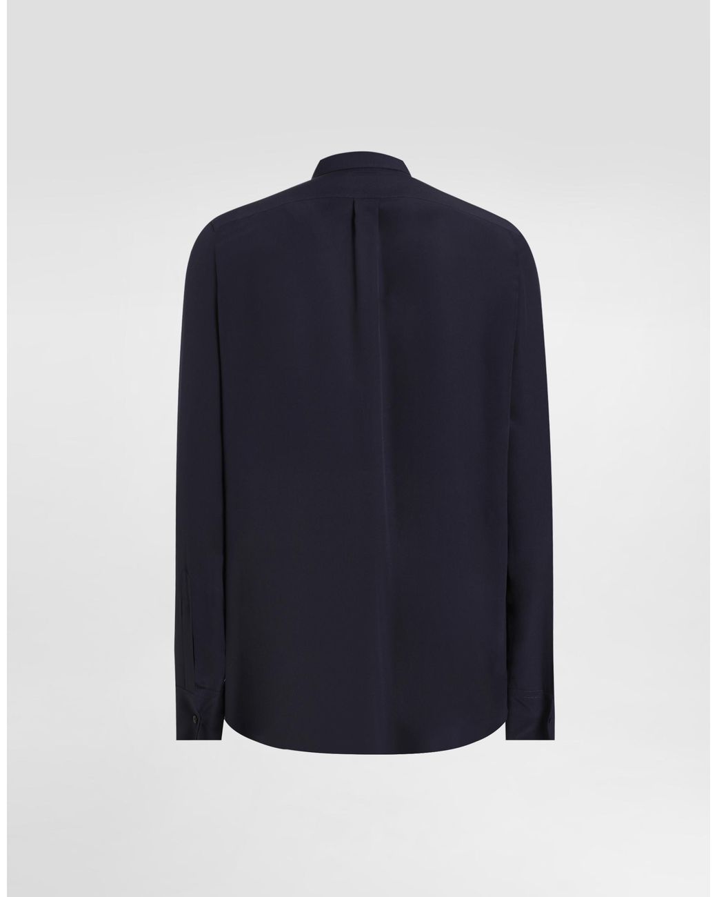 Dolce & Gabbana Blue Silk Crêpe De Chine Martini Shirt for men