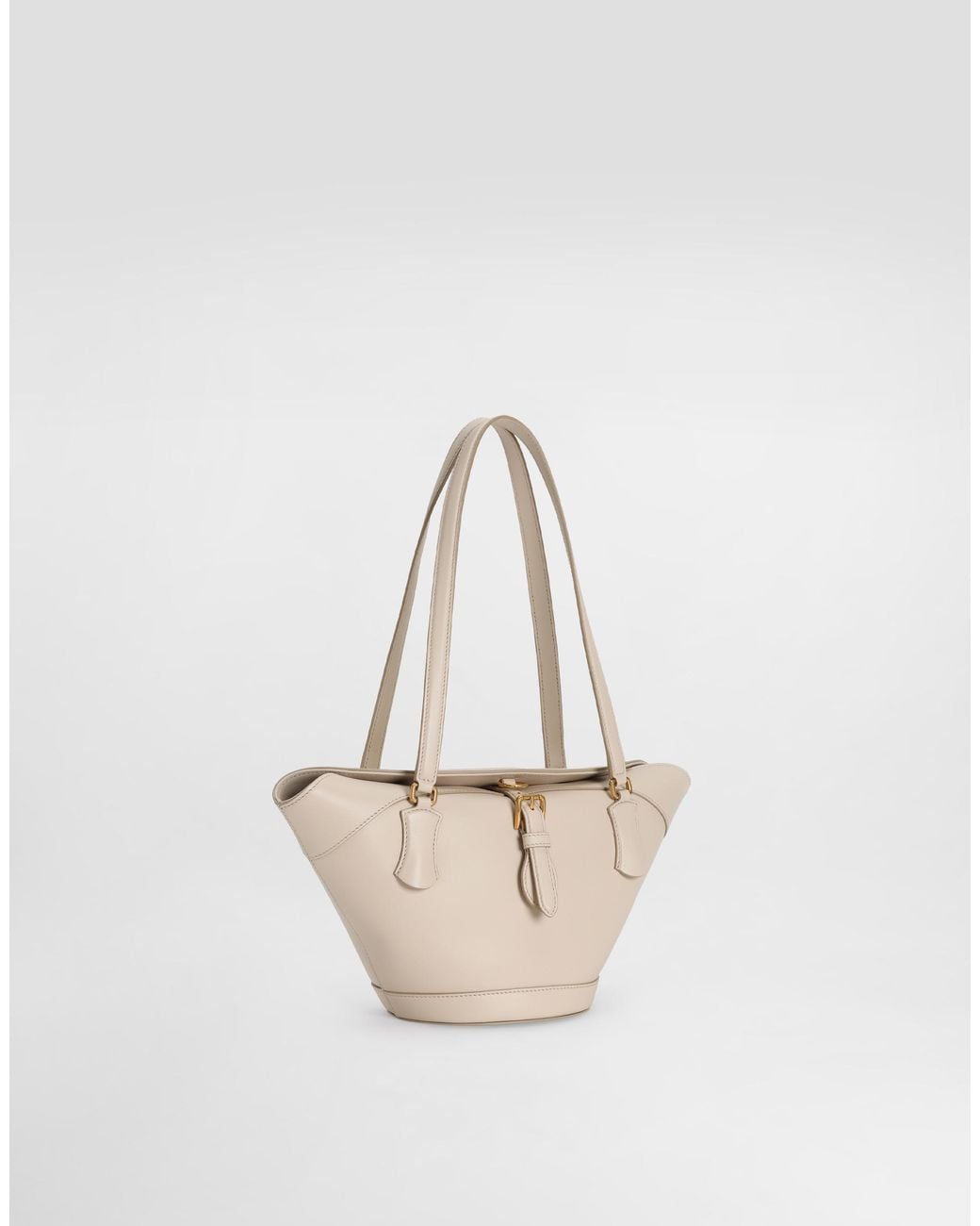 Dolce & Gabbana White Coffa Capri Leather Shoulder Bag