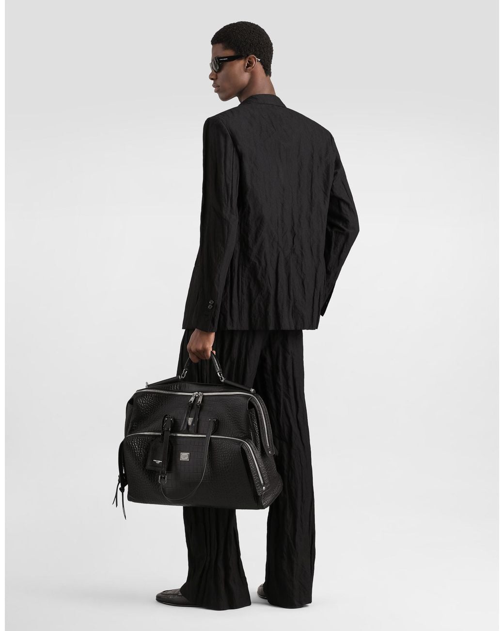Dolce & Gabbana Black Cotton Trousers for men