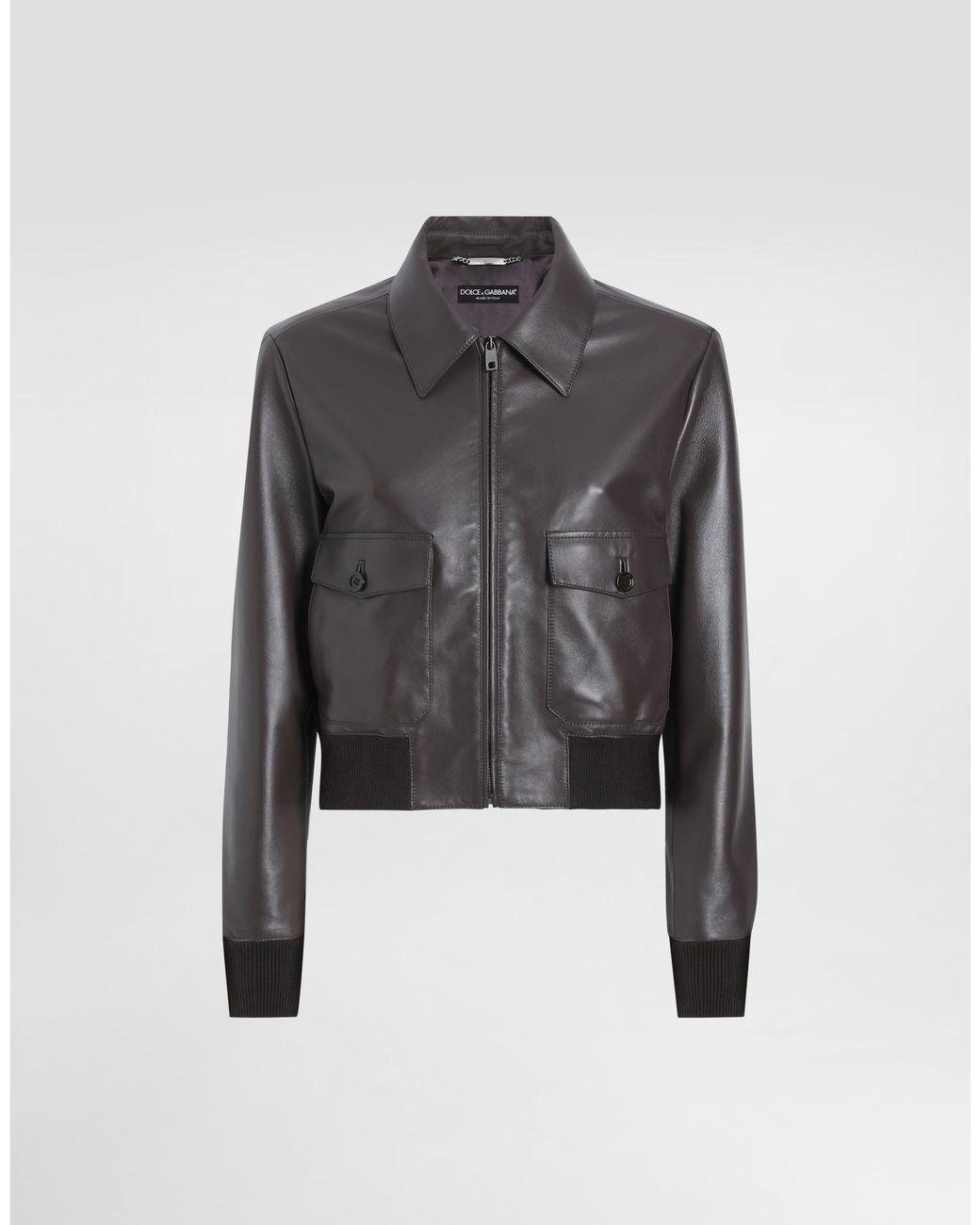 Dolce & Gabbana Black Short Plongé Nappa Leather Jacket