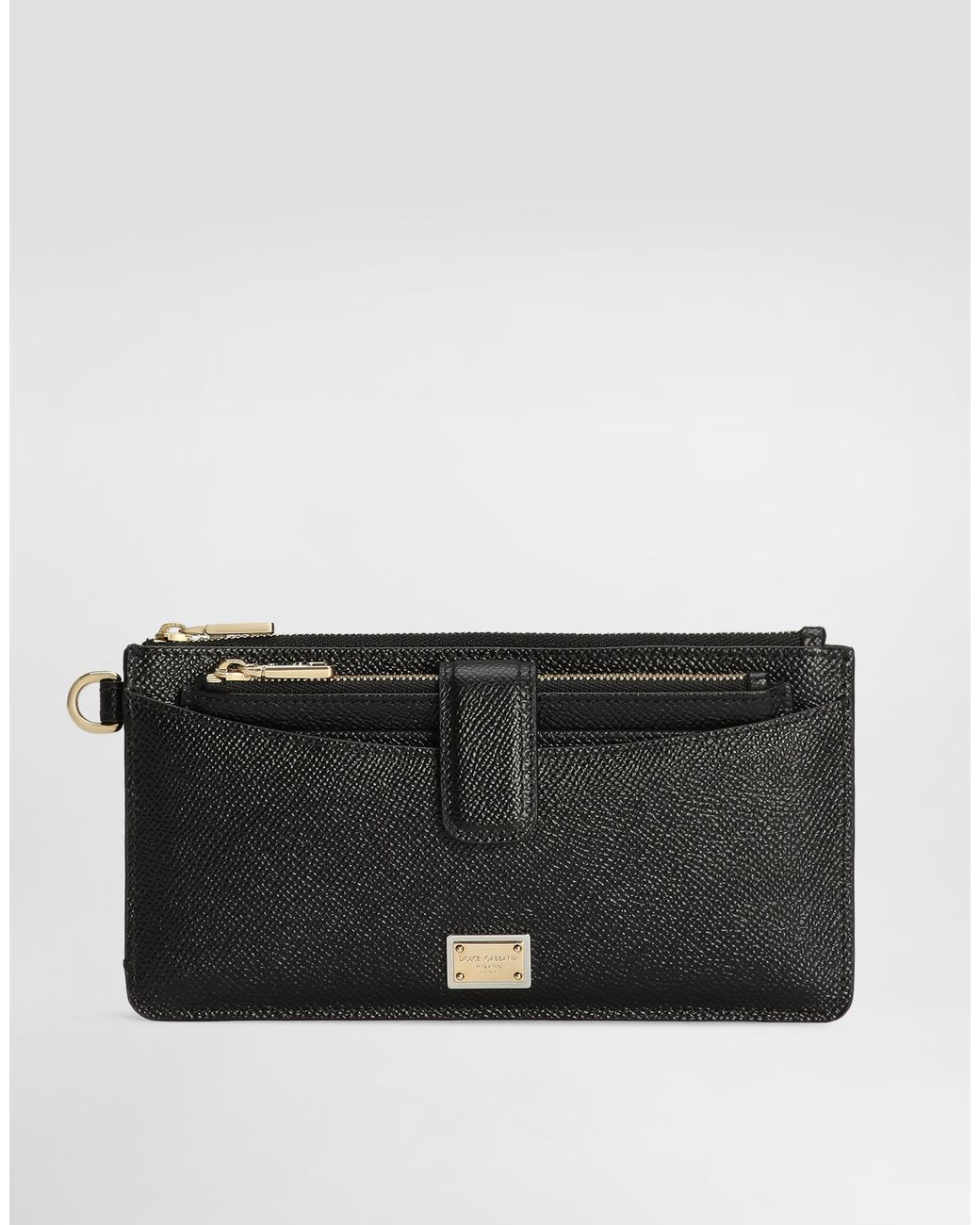Dolce & Gabbana Black Mini Dauphine-Print Leather Wallet
