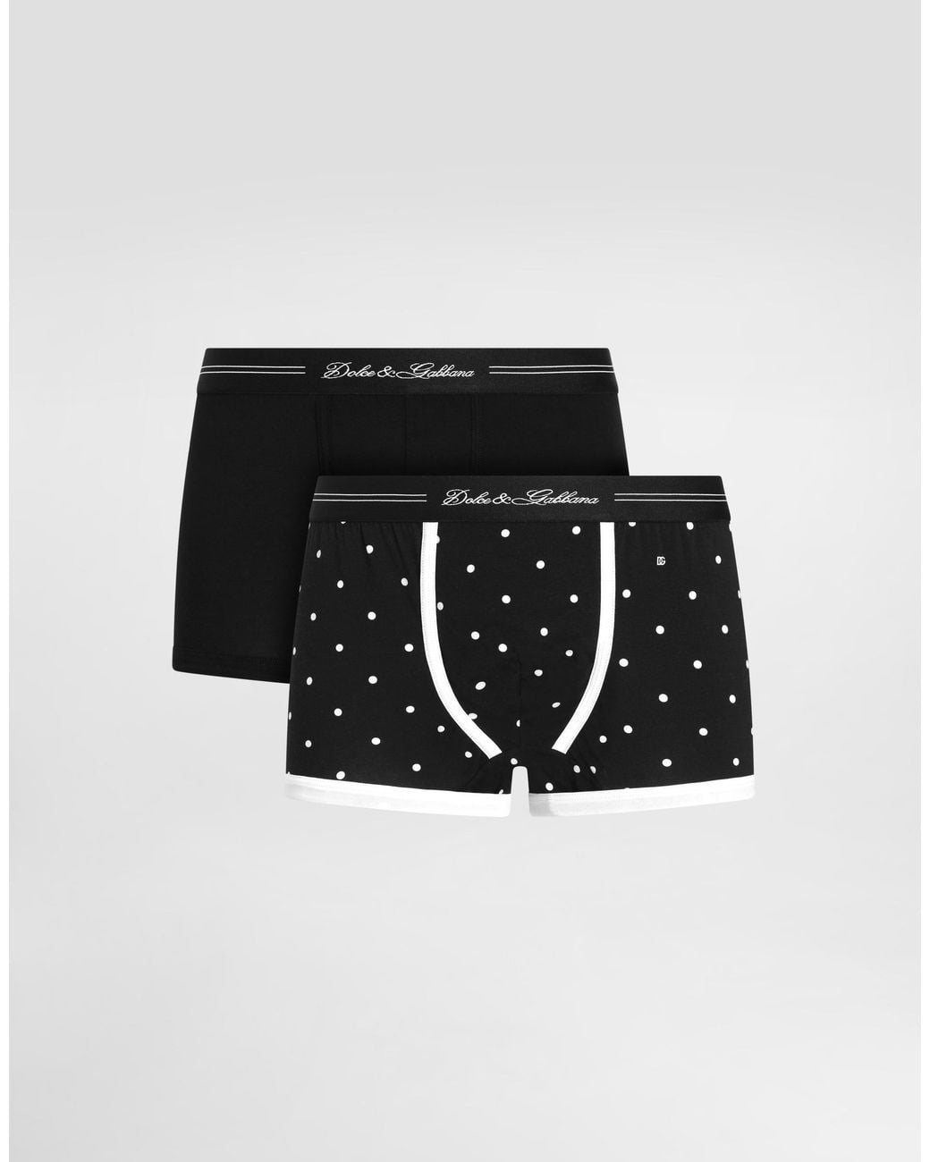 Dolce & Gabbana Black Bi-Pack Cotton Jersey Boxers for men