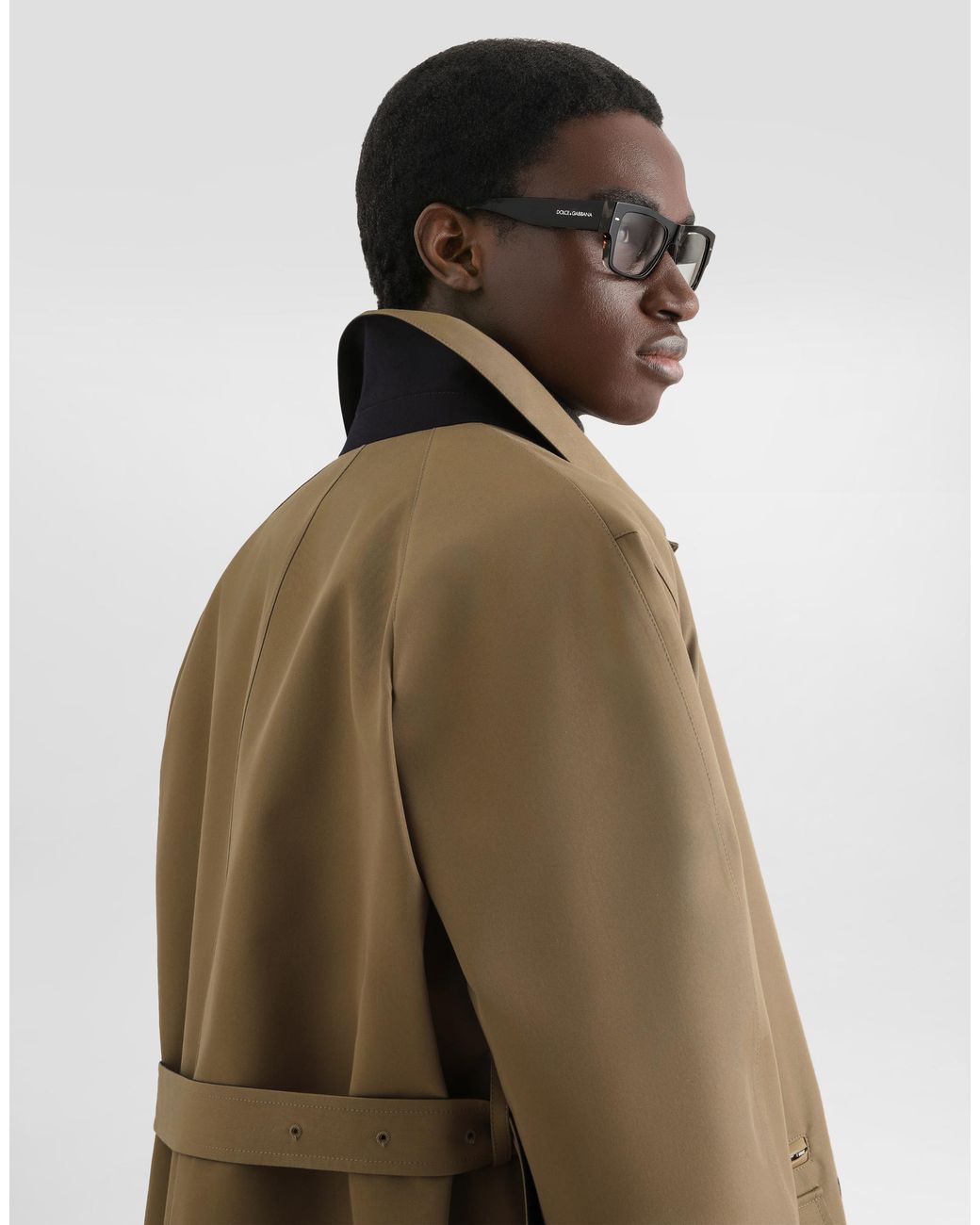 Dolce & Gabbana Natural Single-Breasted Cotton Trench Coat for men