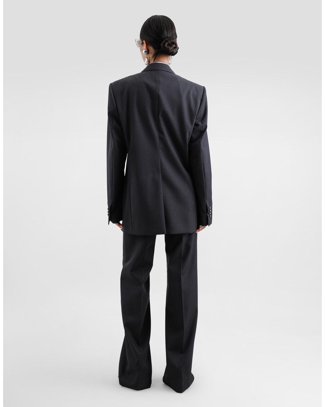 Dolce & Gabbana Blue Flared Woolen Pants