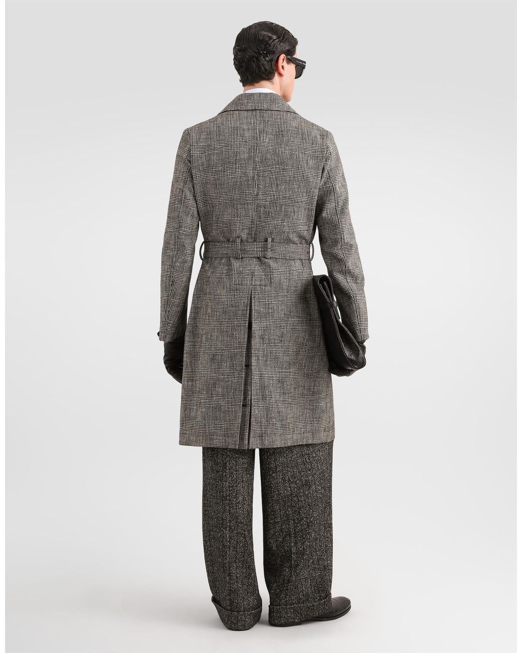 Dolce & Gabbana Gray Striped Wool Blend Trousers for men