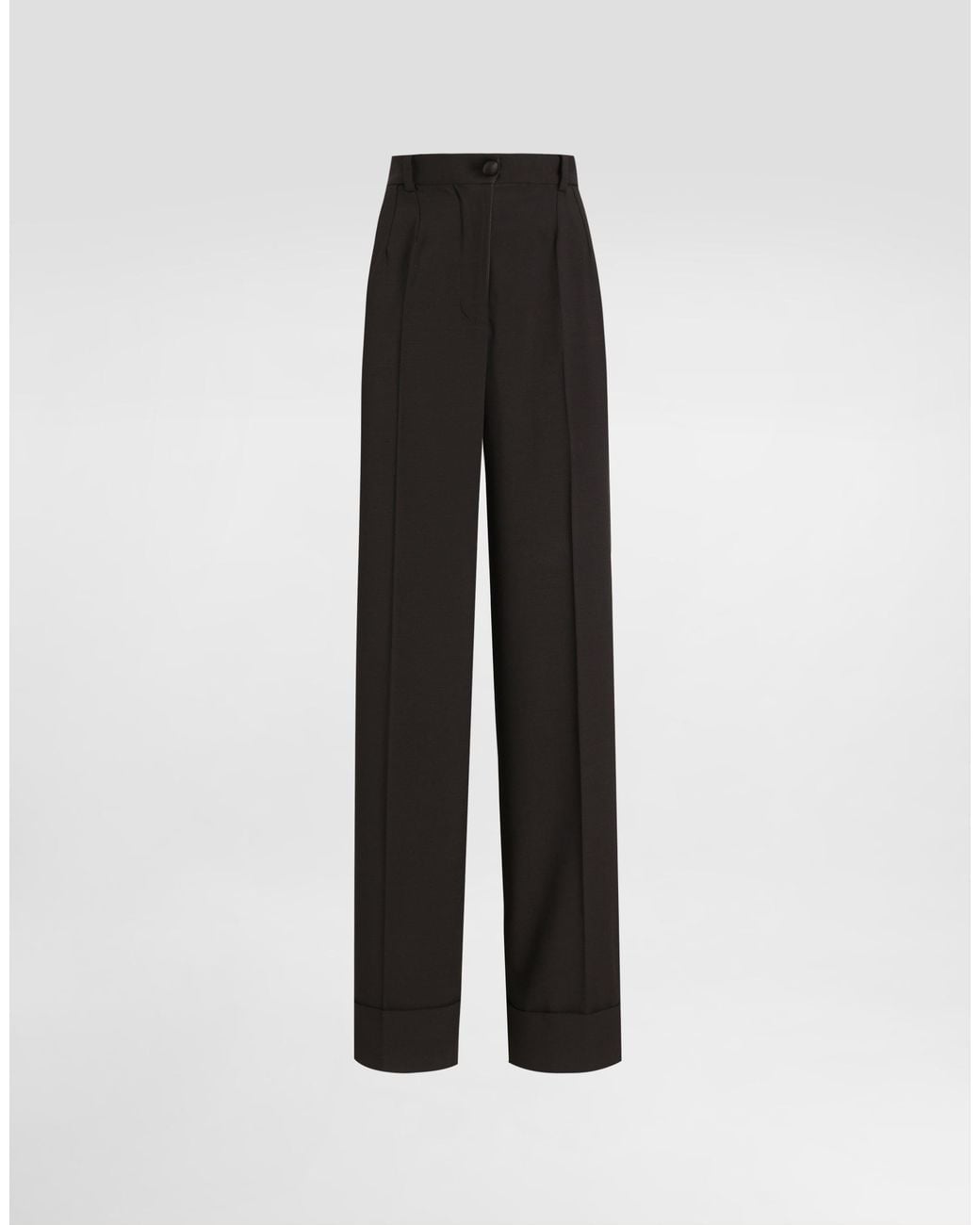 Dolce & Gabbana Black Flared Woolen Pants