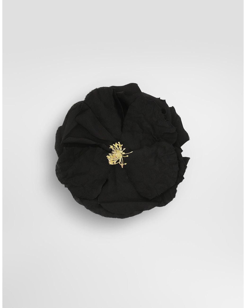 Dolce & Gabbana Black Floral Cotton Brooch for men