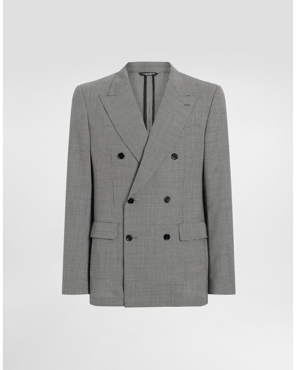 Dolce & Gabbana Gray Double-Breasted Wool Jacket for men