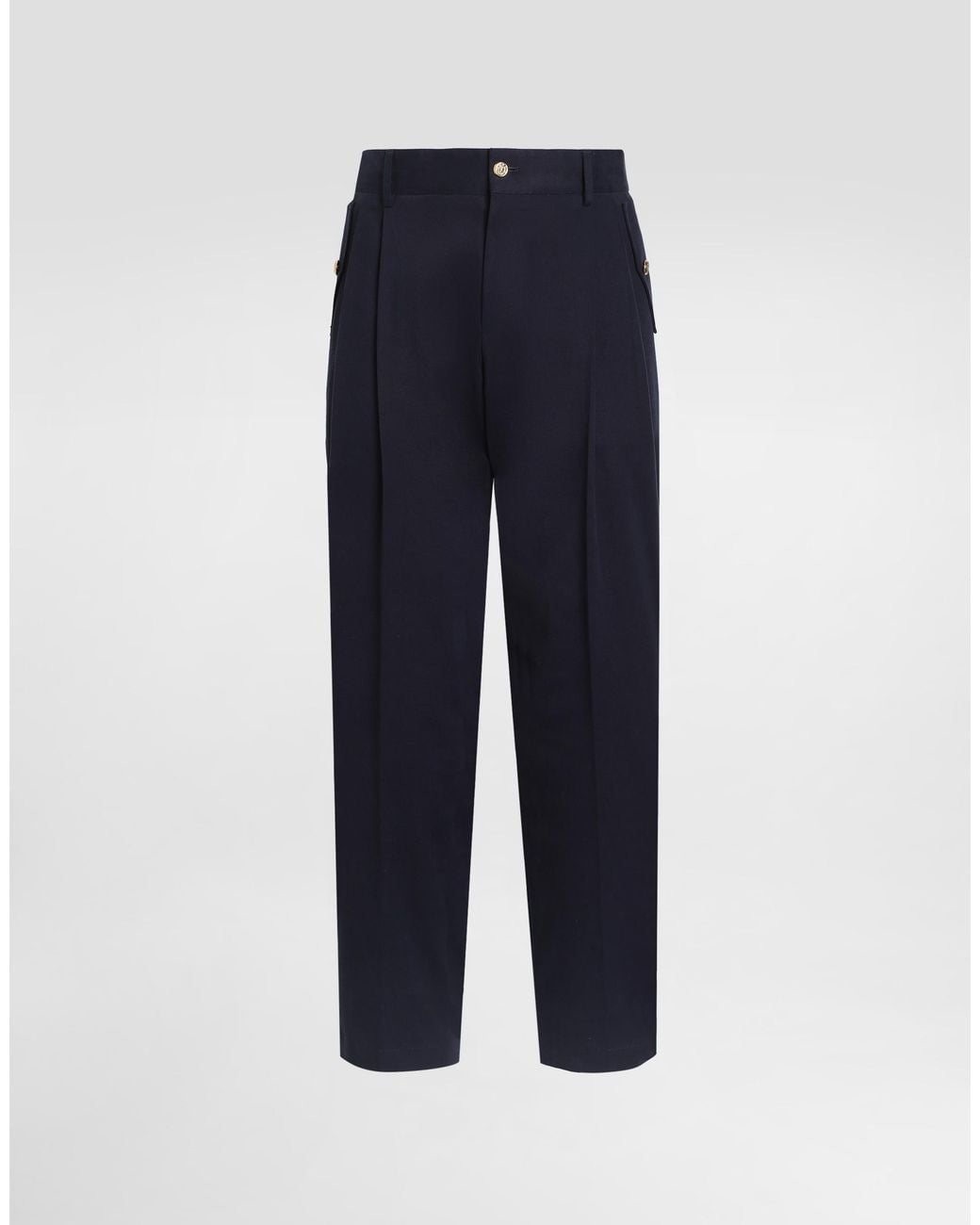 Dolce & Gabbana Blue Cotton Trousers for men