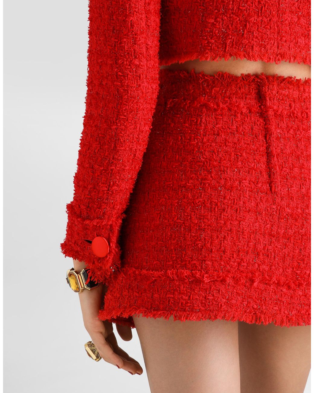 Dolce & Gabbana Red Rachel Tweed Miniskirt