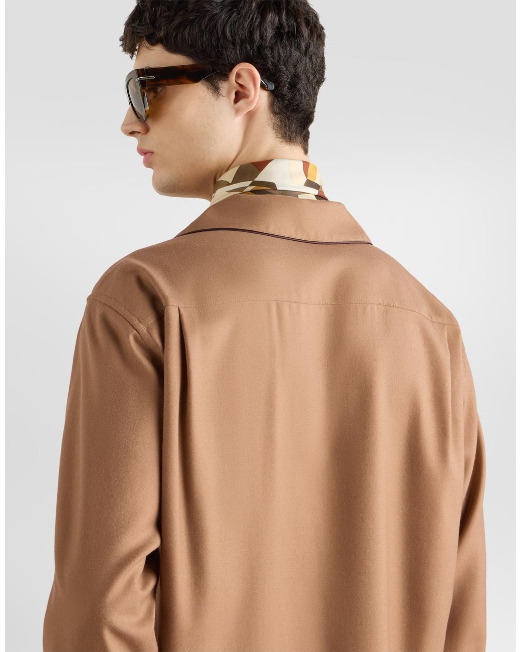 Dolce & Gabbana Natural Hawaii Wool Twill Shirt for men