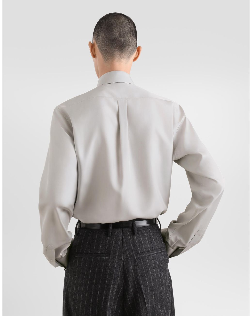 Dolce & Gabbana White Crêpe De Chine Martini Shirt for men