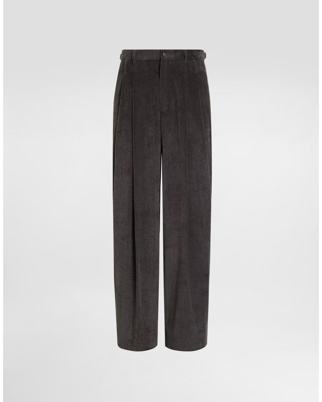 Dolce & Gabbana Gray Velvet Trousers for men