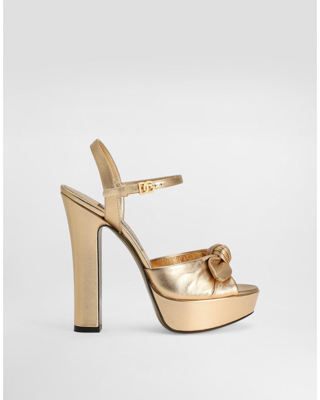 Dolce & Gabbana Metallic Mordoré Nappa Leather Sandals